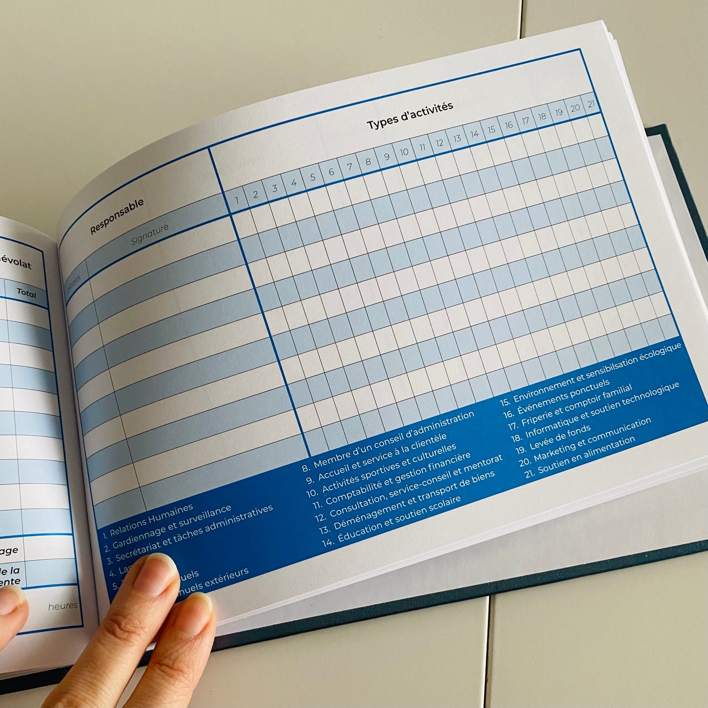 Registre Bénévole Logbook